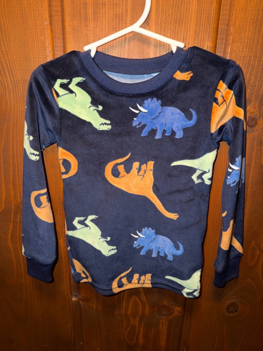 Carter's Navy Long-Sleeve Tee with Orange, Blue & Light Green Dinosaurs